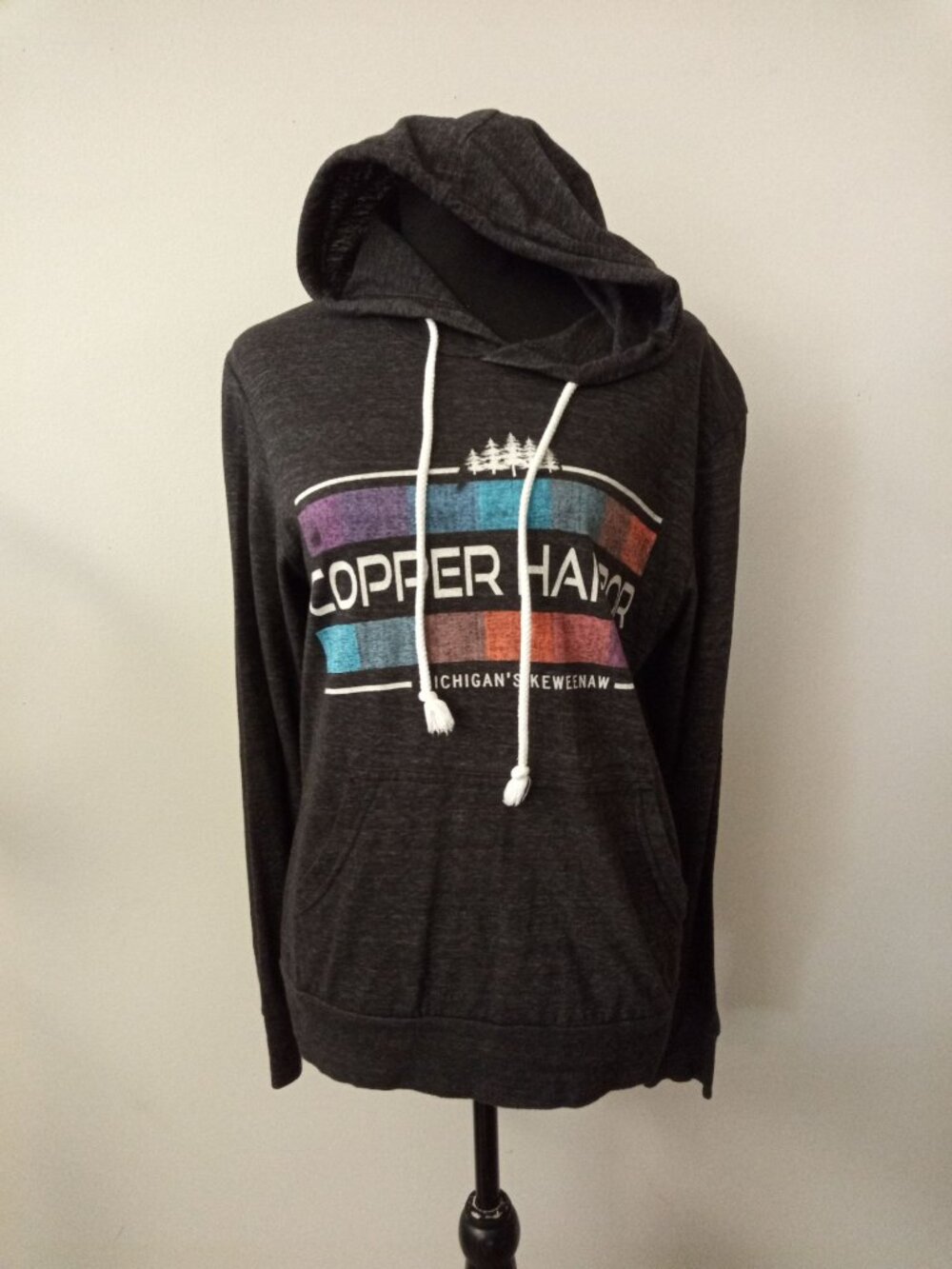 Blue 84 Copper Harbor Michigan Keweenaw Black Blue Hoodie Size Small
